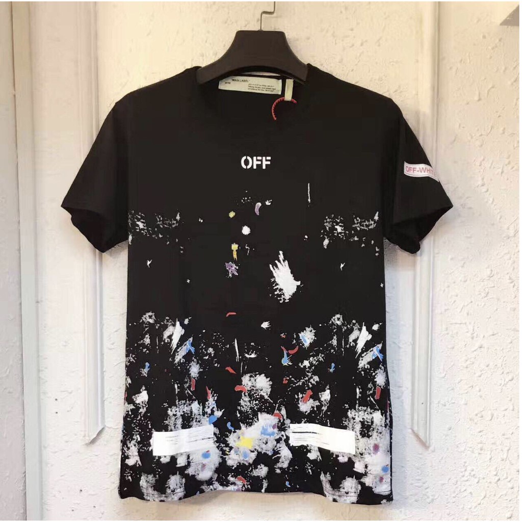 Áo thun Off White Galaxy, Áo tee OW Galaxy SS2022, chất liệu Cotton, màu đen BapeVN
