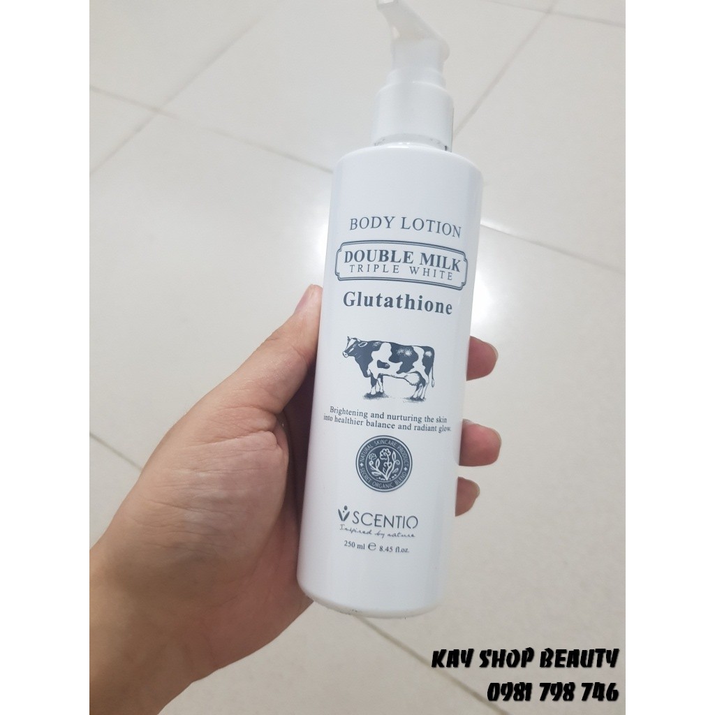 Sữa dưỡng thể trắng da Scentio Double Milk 250ml - Body Lotion SDTBBMILK250ML [HÌNH THẬT SHOP CHỤP]