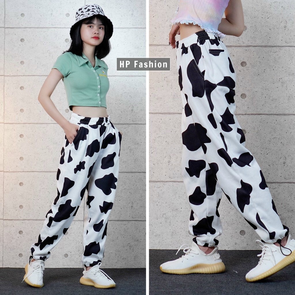 Set bộ crop có áo rời, quần rời họa tiết bò sữa đáng yêu thời trang Noble TP909 (CÓ BÁN ÁO, VÀ QUẦN RIÊNG)