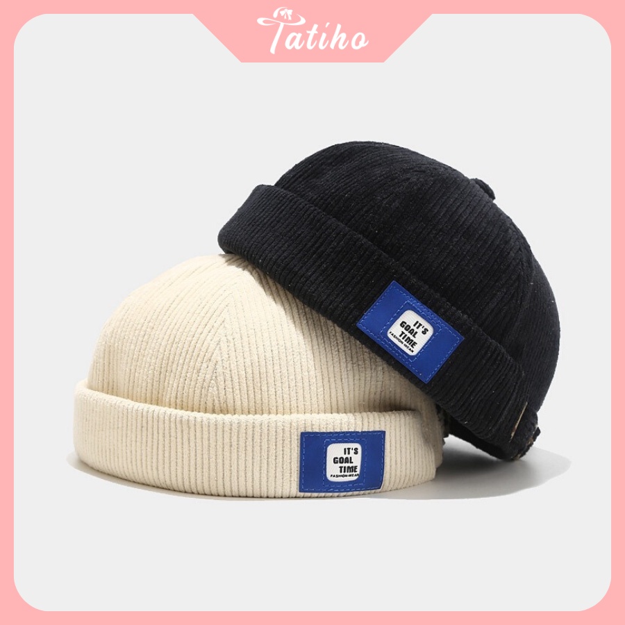 Mũ Miki Hat (Nón Tròn Dưa Hấu) Không Vành Nhung Cao Cấp Unisex Phong Cách Nhật Bản - Tatiho - Mã NV035