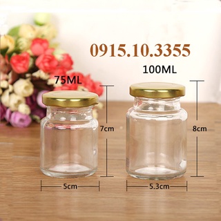COMBO 50 hũ thủy tinh làm sữa chua-nắp thiếc : 75ML