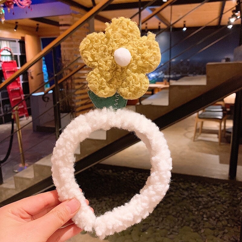 Bờm tóc cute lò xo gắn bông hoa, bờm tóc Hàn Quốc cute