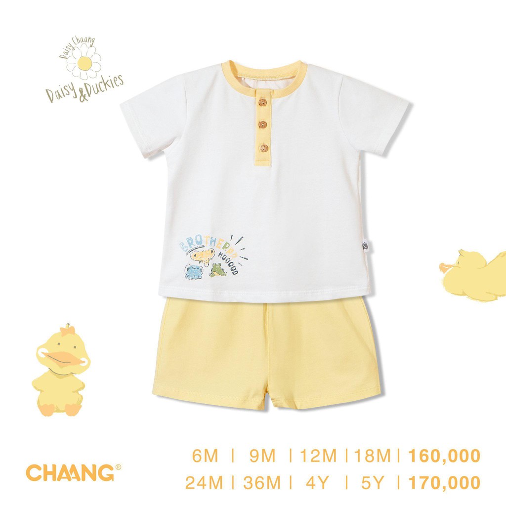 Bộ quần áo cộc tay trẻ em họa tiết nâu sữa bạch tuộc Chaang