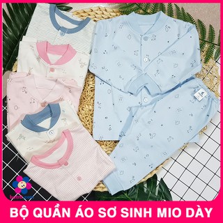 [MIO THU ĐÔNG] Bộ Quần Áo Sơ Sinh Dài Tay Cài Giữa MioMio Mùa Đông - Mio Dày Vừa