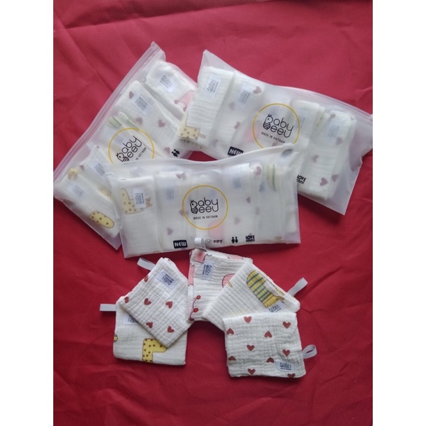 Khăn sữa Organic cao cấp Baby bee(sét 5 c ) dành cho bé