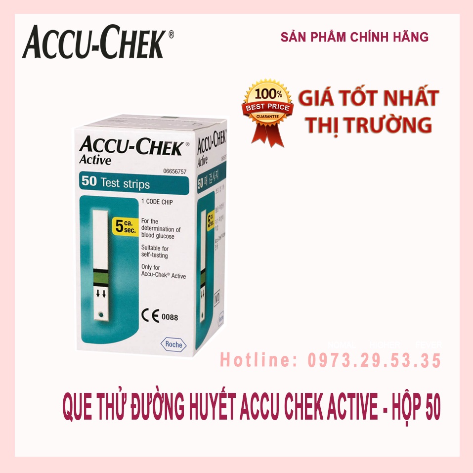 Que Thử Đường Huyết Accu Check Active Hộp 50 Que