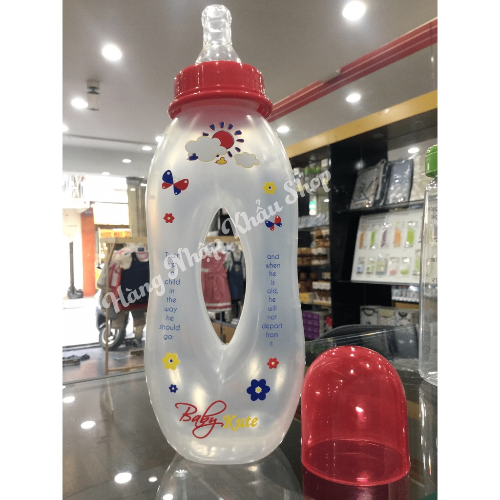 Bình sữa bằng nhựa PP an toàn cho bé kiểu tay cầm Baby Kute 250ML nhập khẩu từ Thái Lan