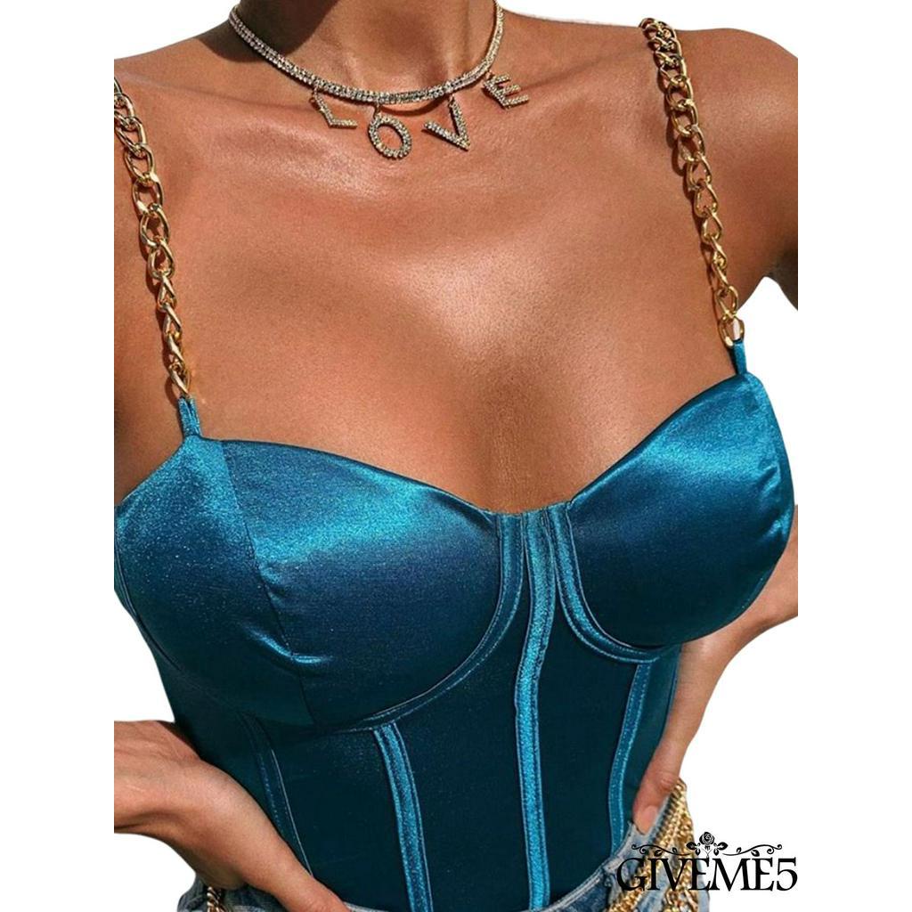 Áo lửng 2 dây màu trơn kiểu dáng quyến rũ cho nữ