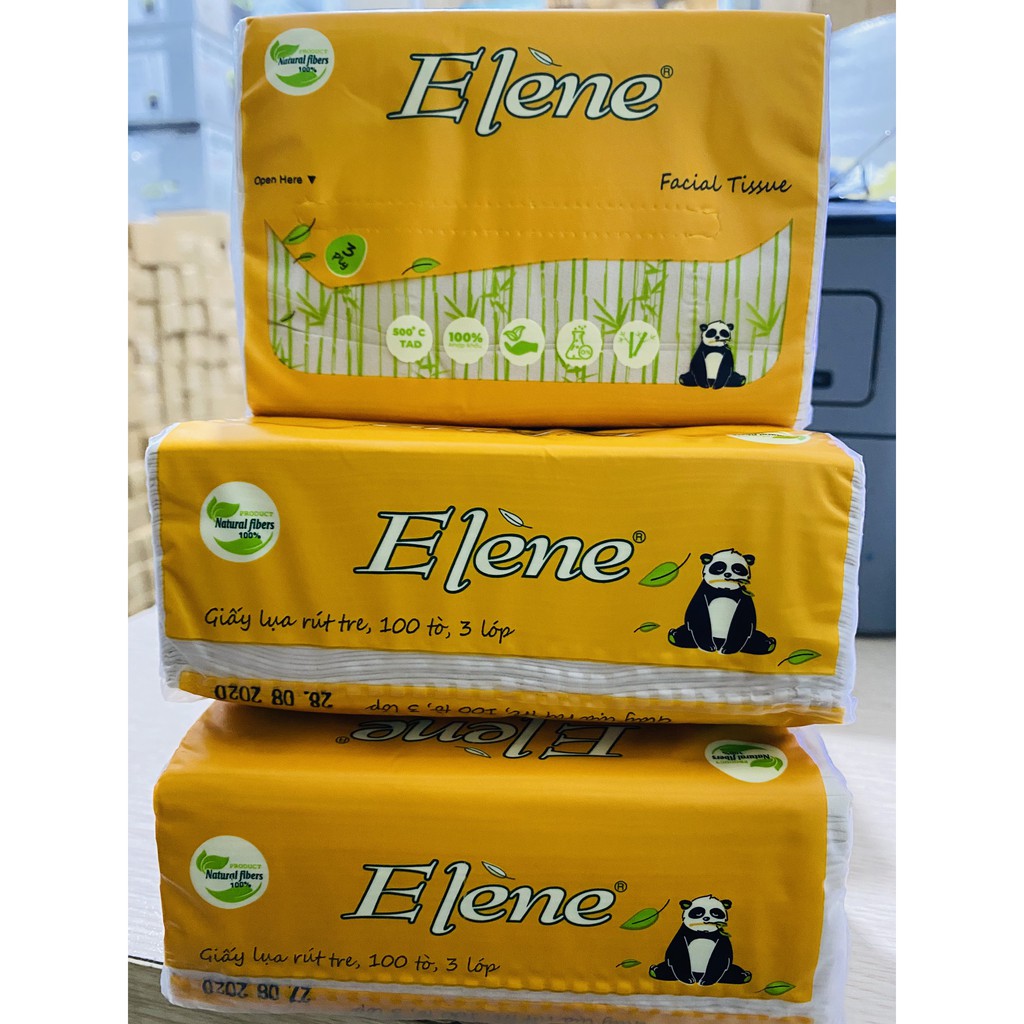 Combo 2 gói khăn giấy rút  gấu trúc Elene 100 tờ 3 lớp (Hàng công ty Thuận Phát)