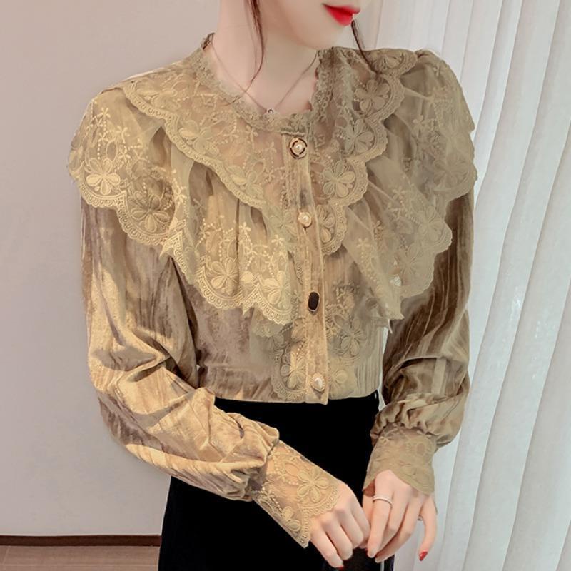 Áo Ren Tay Dài Phong Cách Thu Đông Mới 2022 Cho Nữ