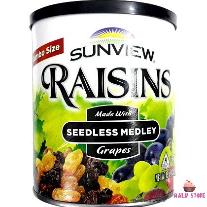 [HÀNG CHUẨN LOẠI NGON] Nho khô Sunview Raisin Mỹ- hộp 425 gram