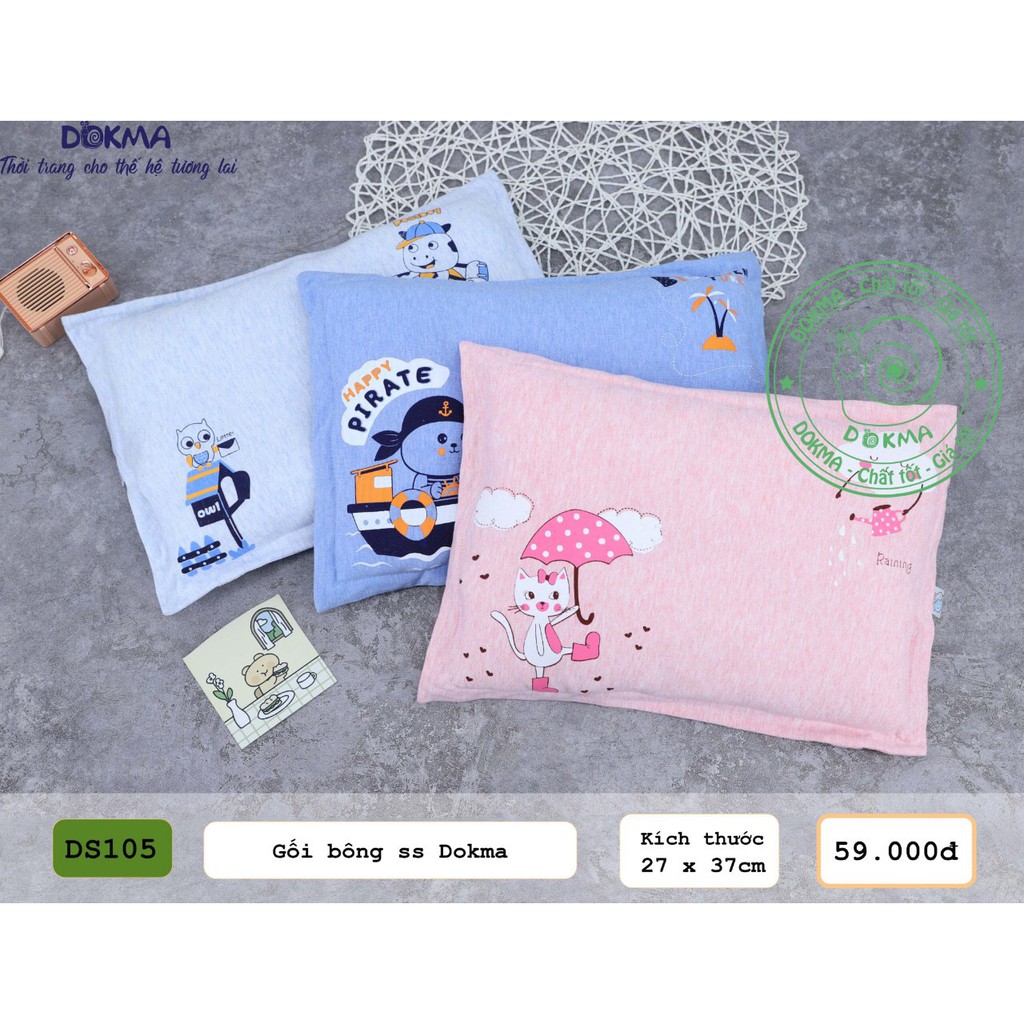💥 Gối bông chống bẹp đầu, thoáng mát, thấm hút mồ hôi cho bé/trẻ sơ sinh Dokma- Voikids