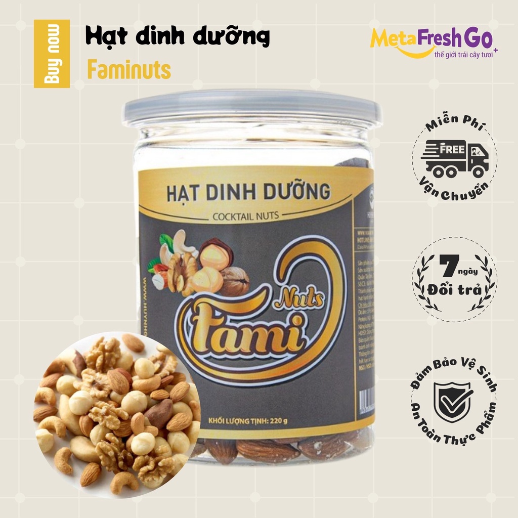 Hạt Dinh Dưỡng Cao Cấp Faminuts 220 gam - Hạt Mix Dinh Dưỡng Tổng Hợp | Meta FreshGo