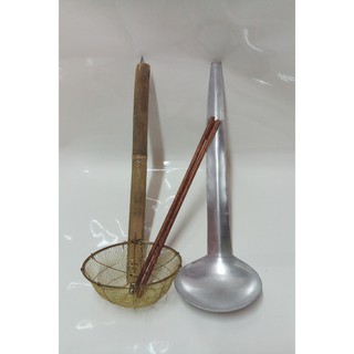 COMBO 1 VỢT THAU SIZE ĐẠI 1T6 TRỤNG MÌ,HỦ TIẾU,RAU GIÁ+ 1 VÁ NHÔM MÚC NƯỚC LÈO+ 1 ĐÔI ĐŨA DỪA CAO CẤP.