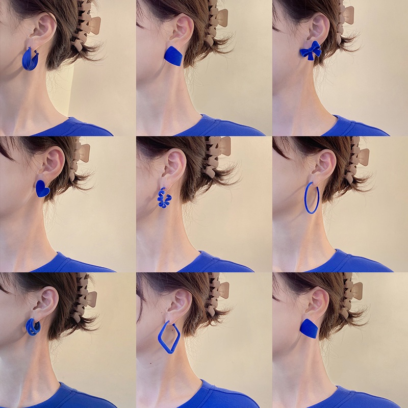 Bông tai nhiều mẫu mã tuỳ chọn màu xanh dương