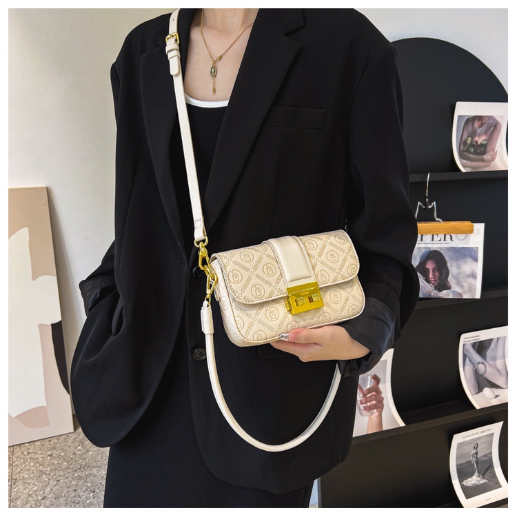 Túi đeo JASMIN NOIR chéo nắp gập in họa tiết thời trang cho nữ