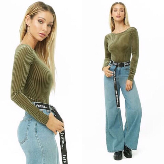 Bodysuit Nhung Gân F21 | BigBuy360 - bigbuy360.vn