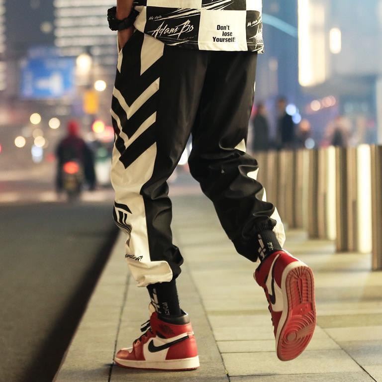 Quần dài ống túm dáng rộng in logo thời trang mùa đông cho nam