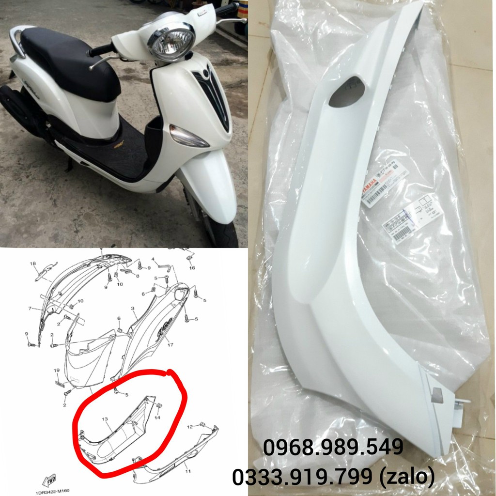 Ốp lườn gầm Nozza Yamaha - Màu trắng