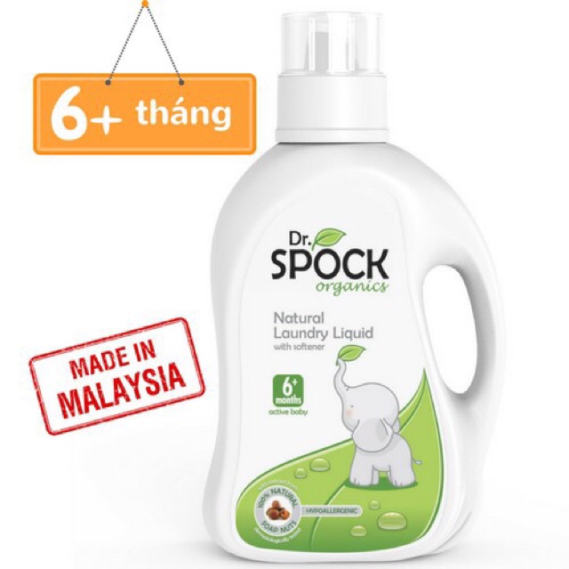 Nước giặt xả organic Dr. Spock - nước giặt xả hữu cơ loại 800ml