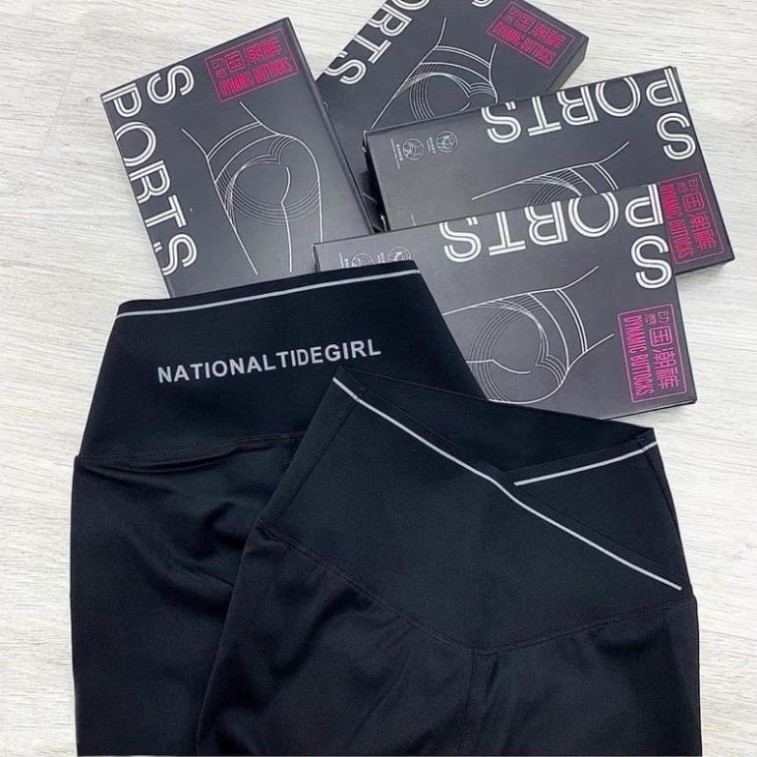 Quần legging nữ gen bụng cạp chéo thể thao siêu hot chất thun co giãn có viền | BigBuy360 - bigbuy360.vn