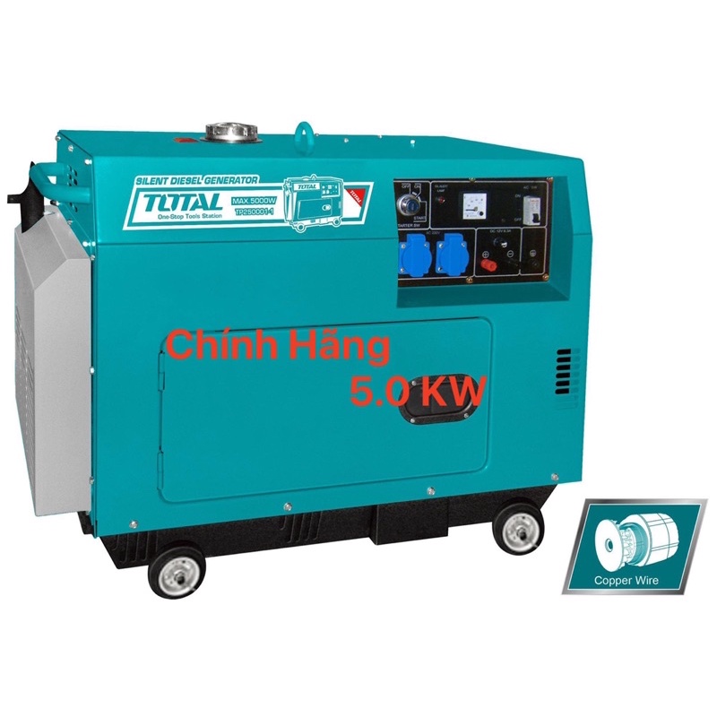 TOTAL MÁY PHÁT ĐIỆN DÙNG DẦU ĐIEZEN 5.0KW TP250001-1 (Cam kết Chính Hãng 100%)