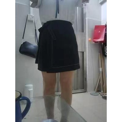 Chân váy chữ a trơn chỉ nổi có nơ buộc EVADO CV01 | BigBuy360 - bigbuy360.vn