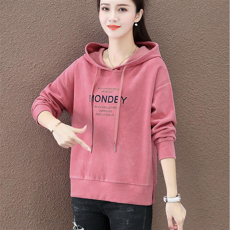 Áo Hoodie Tay Dài Thêu Hoa Hồng