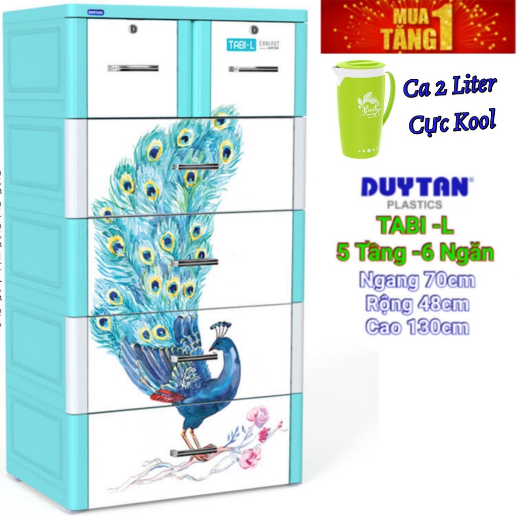 Tủ nhựa duy tân 5 Tầng- 6 Ngăn Tabi -L TRẮNG BÔNG