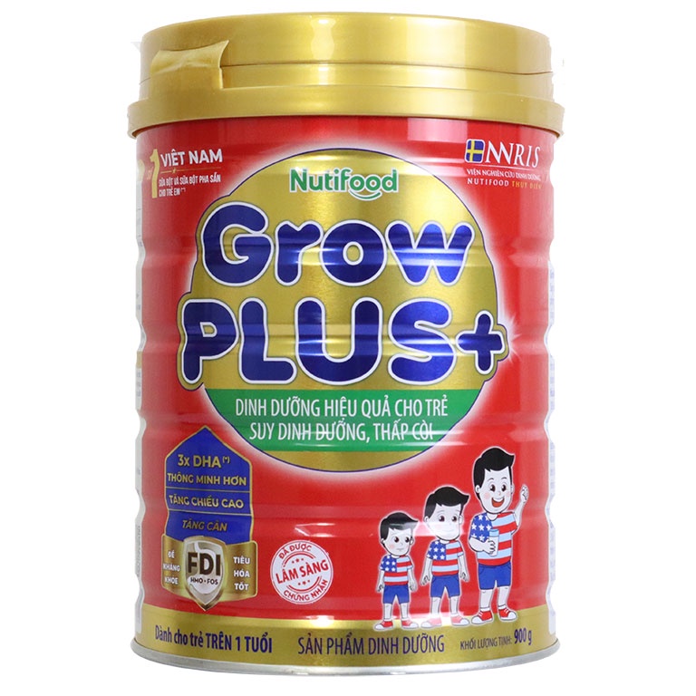 Sữa bột Nuti Grow Plus FDI đỏ 900g (mẫu mới)