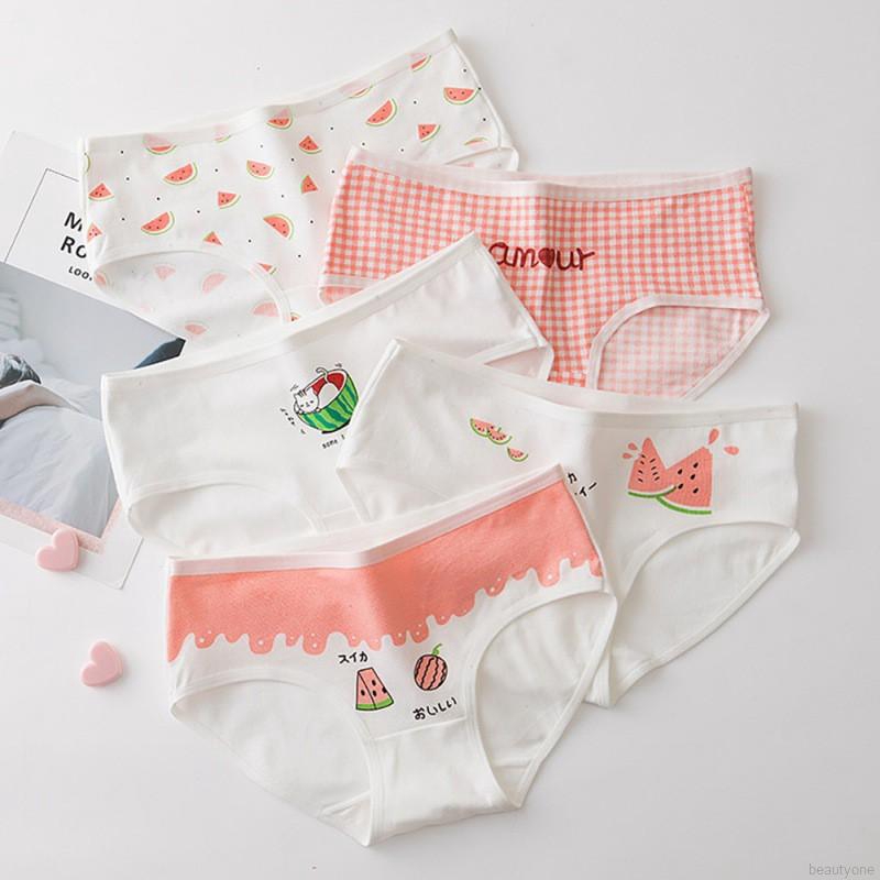 Quần lót cotton không lộ đường may in họa tiết hoạt hình phong cách Nhật Bản