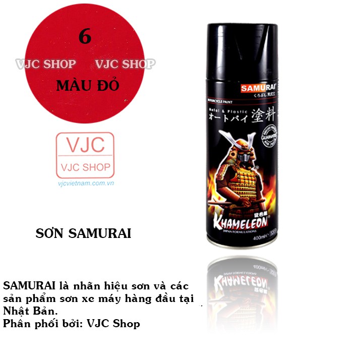 Chai sơn xịt sơn xe máy cao cấp SAMURAI màu đỏ 6 dung tích 400 ml