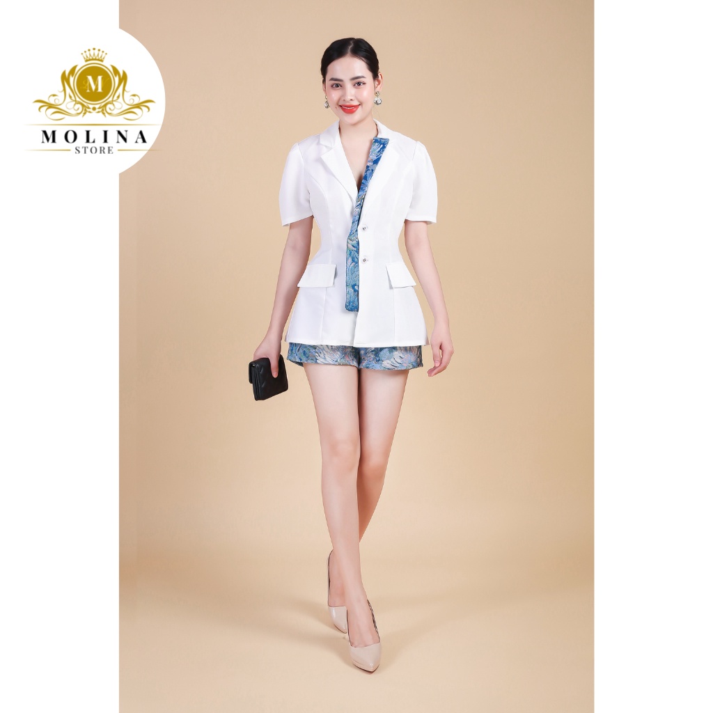 Set áo vest dạng ngắn không kèm đai molina sản xuất