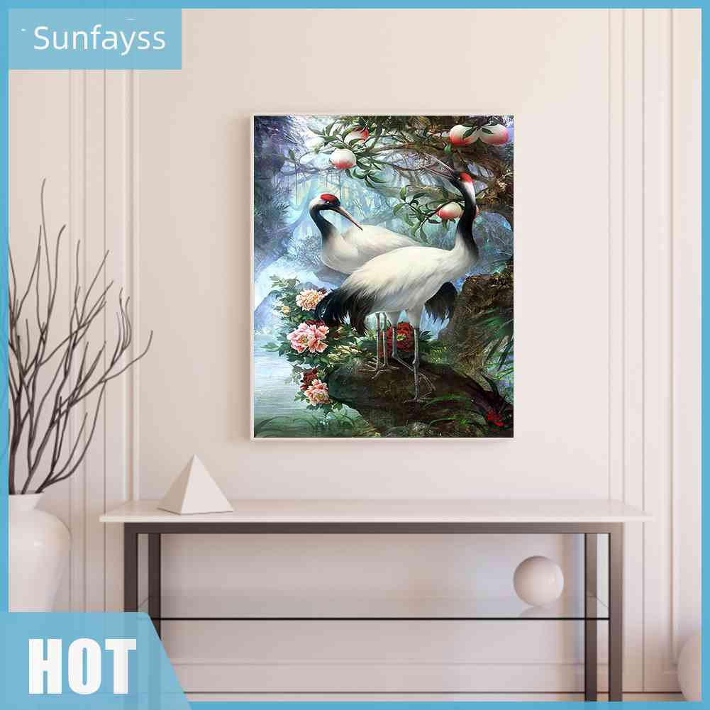 Bộ Tranh Thêu Chữ Thập DIY Hình Chim Hạc 11CT