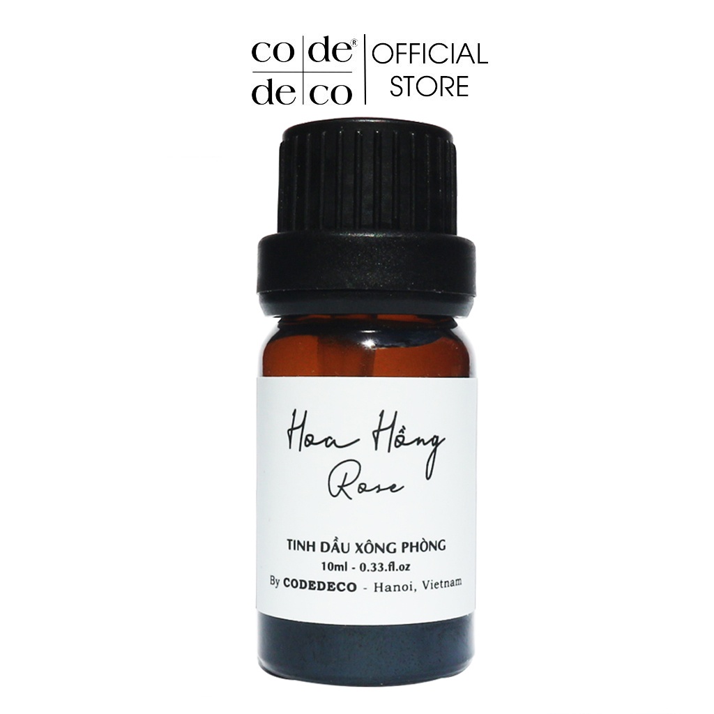 Tinh Dầu Hoa Hồng 10ml CODE DECO Xông Phòng, Khử Mùi, Tạo Hương Thơm Cho Không Gian | Kiểm Nghiệm VNTEST