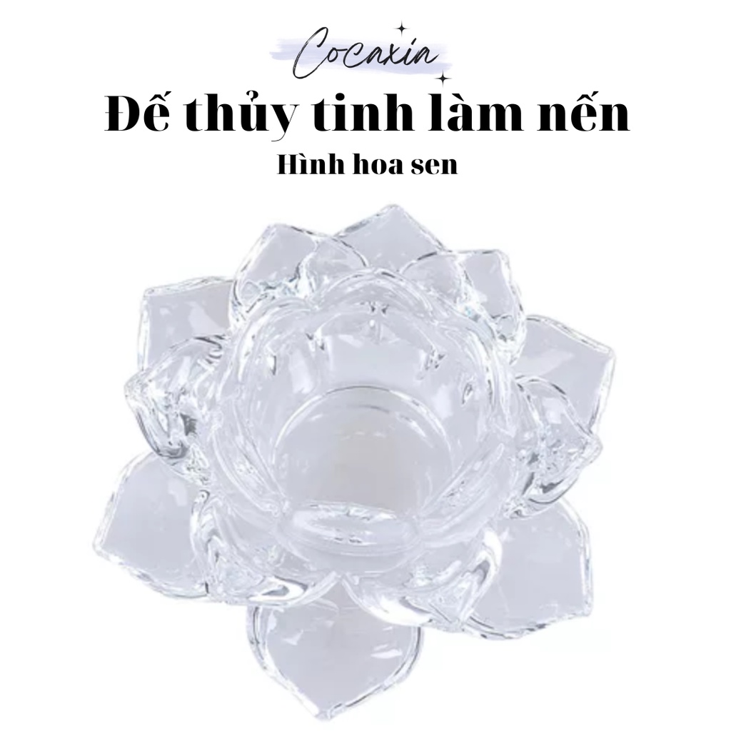 Đế Thủy Tinh Hoa Sen Dùng Làm Nến Đồ Trang Trí Sang Trọng