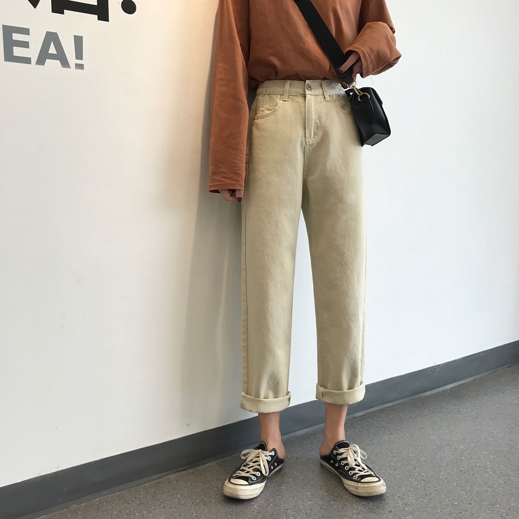 [SẴN] Quần Jeans ống rộng nữ lưng cao Ulzzang Quảng Châu QDJ54