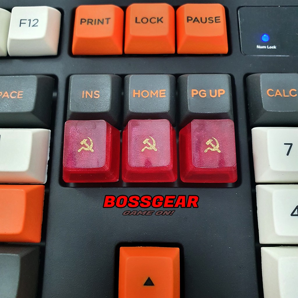 Keycap Lẻ cờ búa liềm cờ đảng ( keycap resin độc lạ )( Keycap Artisan )