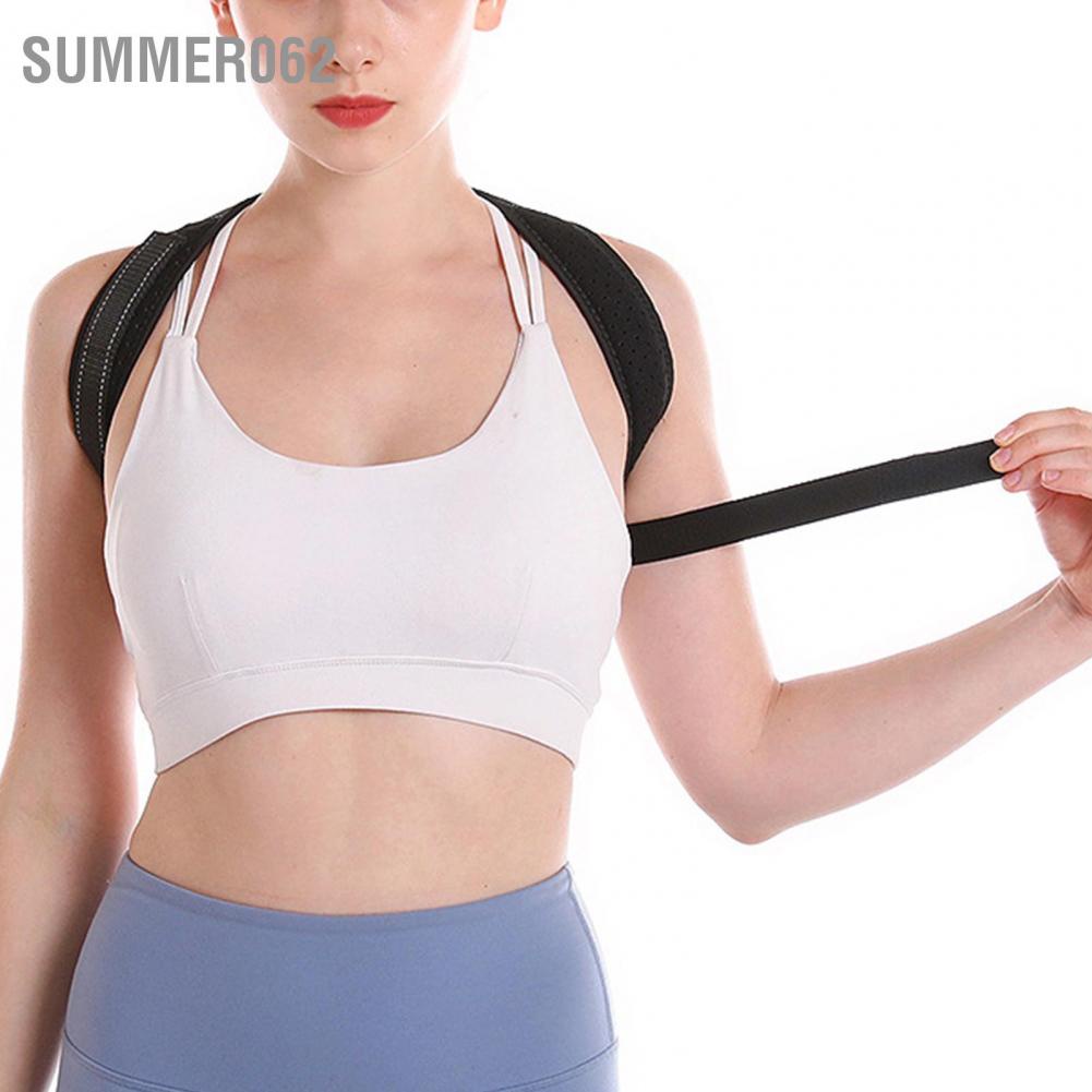 Summer062 Back Brace Adjustable Black Y‑Shape Posture with Luminous Strip for Shoulder Neck Position Correction