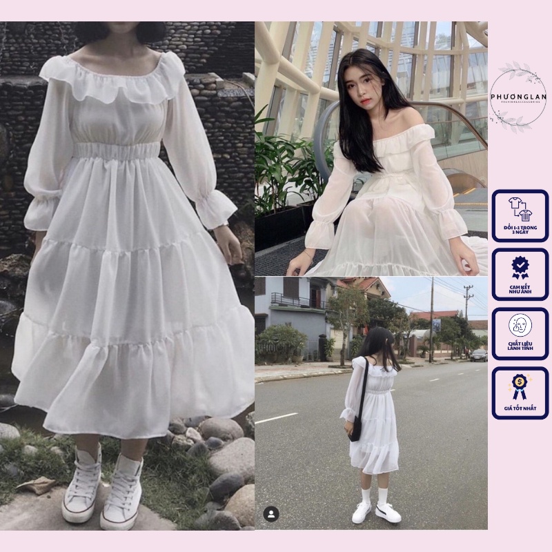 Váy bbd 🌸 Váy babydoll maxi tua ngực dài công chúa tiểu thư bánh bèo style Ulzzang dành cho nữ PHULA V04