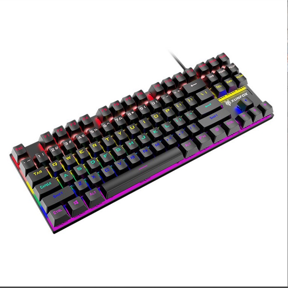 [Mã 33ELSALE hoàn 7% đơn 300K] Bàn Phím Máy Tính Cơ Gaming Mini Có Dây XunFox K80 Blue Switch 87 Phím