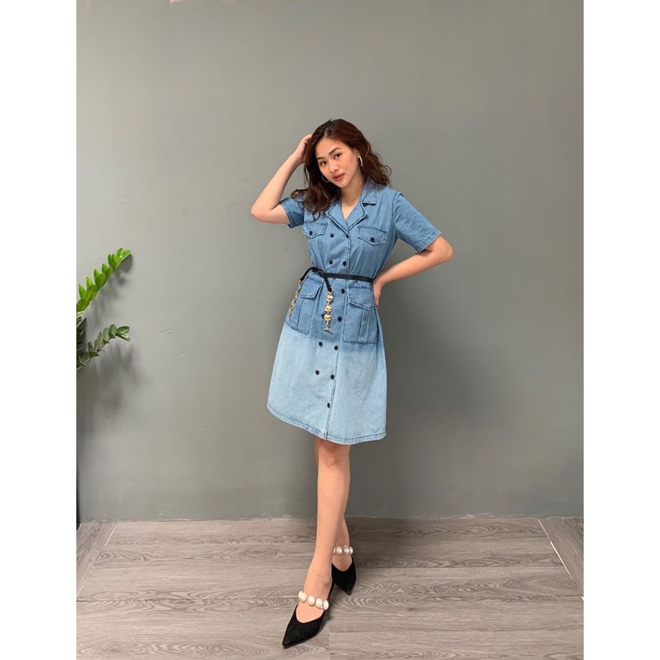 Đầm jean được xử lý Ombre độc lạ size S M L giá 250K