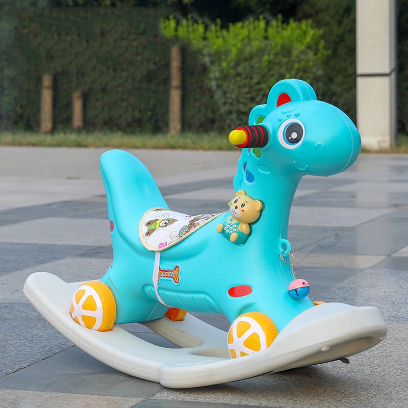 Ngựa Bập Bênh Kiêm Chòi Chân 2in1 Có Nhạc Cho Các Bé Vui Chơi Tại Nhà Cực Xinh