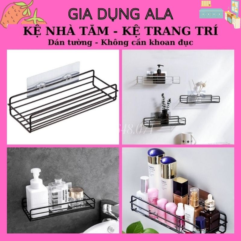 Kệ Nhà Tắm Dán Tường Đa Năng Thông Minh Kệ Để Đồ Phòng Tắm, Kệ Trang Trí Treo Tường Đựng Đồ Hình Chữ Nhật