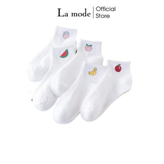 Tất Vớ Trắng Cổ Ngắn Hình Trái Cây Hoa Quả Dễ Thương - La mode