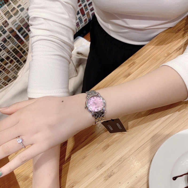 Đồng hồ nữ Citizen eco-drive Jolie pinky diamond watch EM