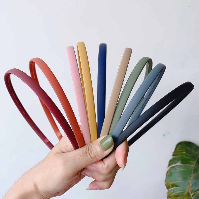 Bờm tóc nhựa đơn sắc Solid Colour Headband phong cách Retro dễ phối đồ