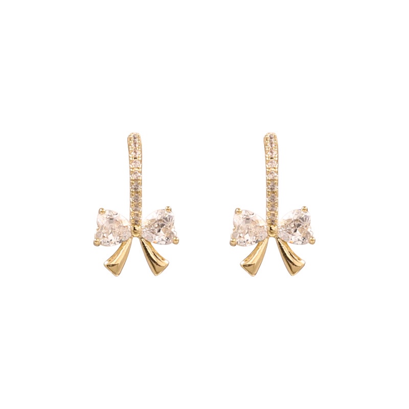 Bông tai nữ bạc 925 hình nơ tiểu thư sang chảnh SHE BY SHE - K102