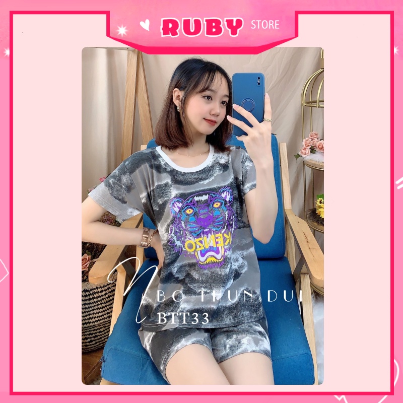 Bộ thun nữ mặc nhà chất đẹp ❤ Set bộ thể thao mẫu phối loang màu ❤ Rubystorevn