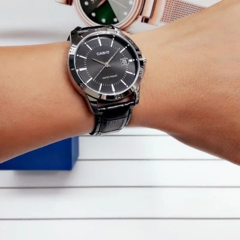 Đồng hồ nam dây da Casio chính hãng Anh Khuê MTP-V004L-1AUDF